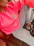 Neon Embroidered 3D Initials Sweatshirt PREORDER