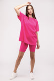 Comfiest Cotton Round Neck Top & Biker Shorts Set- IN STOCK