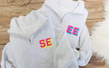 Neon Embroidered 3D Initials Quarter Zip PREORDER
