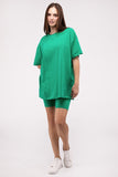 Comfiest Cotton Round Neck Top & Biker Shorts Set- IN STOCK
