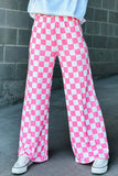 Checkered Wide Leg Pants Preorder