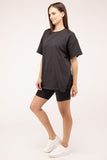 Comfiest Cotton Round Neck Top & Biker Shorts Set- IN STOCK