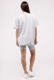 Comfiest Cotton Round Neck Top & Biker Shorts Set- IN STOCK