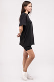 Comfiest Cotton Round Neck Top & Biker Shorts Set- IN STOCK