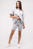 Comfiest Cotton Round Neck Top & Biker Shorts Set- IN STOCK