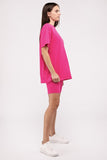 Comfiest Cotton Round Neck Top & Biker Shorts Set- IN STOCK