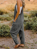 Easy Going Sleeveless V-Neck Pocketed Jumpsuit