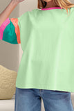 Color Block Round Neck Half Sleeve T-Shirt