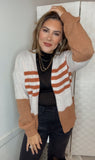 Striped Open Front Long Sleeve Cardigan IN STOCK