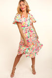 Haptics Tiered Floral Midi Dress with Pockets