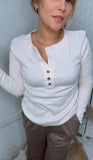 Alice Ribbed Henley Top