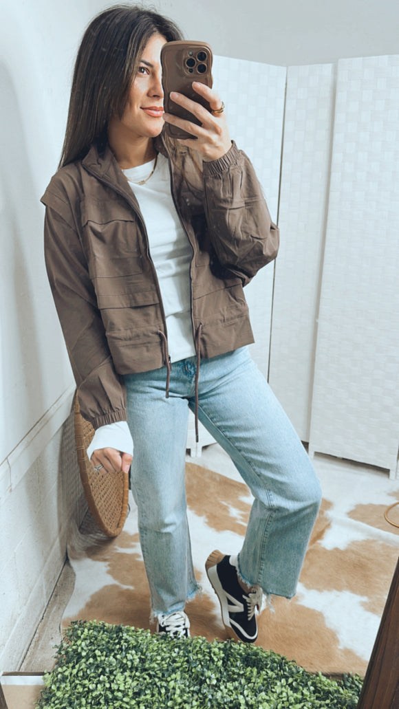 She's Got Game Cropped Jacket in Brown
