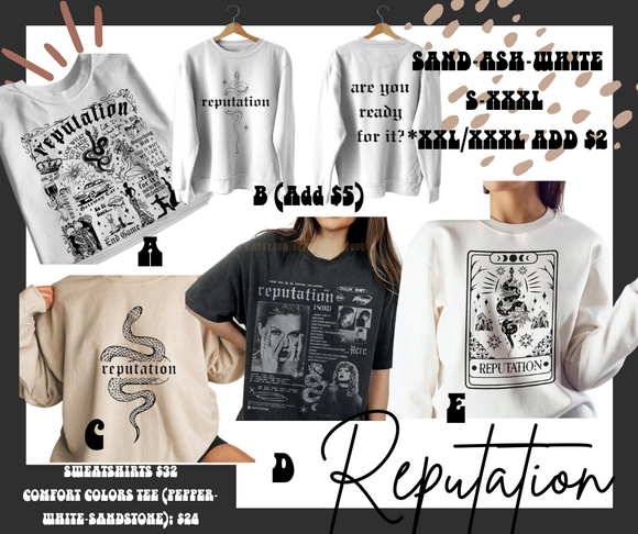 ReputationCustom Graphic Sweatshirt Preorder