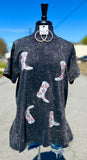 Silver Boots Pigment Dyed Graphic Soft Tunic