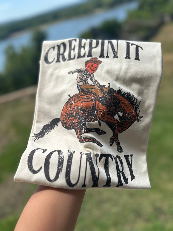 Spooky Release:  Creepin It Country Graphic Tee Custom Order