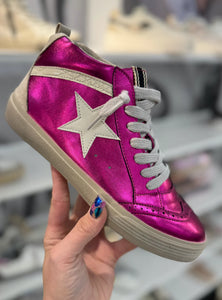 Paulina Hot Pink Metallic Shu Shop Sneaker
