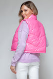 Turtleneck Shiny Quilted Vest