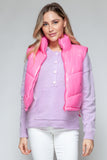 Turtleneck Shiny Quilted Vest