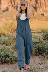 Easy Going Too V-Neck Sleeveless Jumpsuit with Pockets