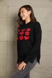 Lips Graphic Slit Dropped Shoulder Sweater Preorder